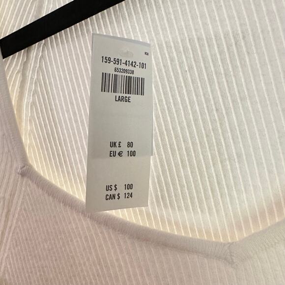 NWT Abercrombie & Fitch Cream Ribbed Knit Long Sleeve Cutout Bodycon Maxi Dress - Picture 5 of 9